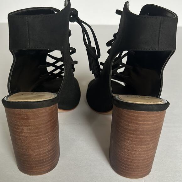 Jessica Simpson Chunky Heel Sandals Lace Up Goth Witchy Boho Black Women's 7 - Picture 8 of 15